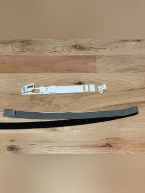 Nike Men’s Black and Gray Webbing Belt with Metal Buckle